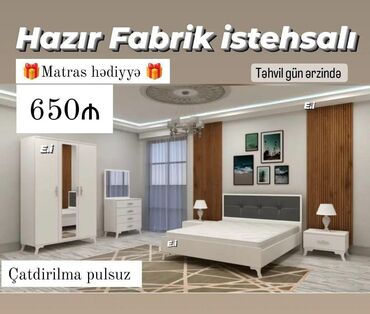 шкаф угловой для спальни: *Yataq Dəsti 650Azn💥* ✔️Matras hədiyyə ✔️Rəng seçimi var *✔️