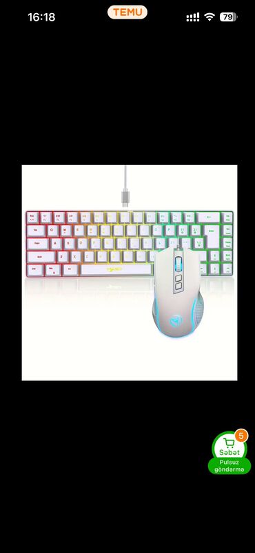 Modemlər və şəbəkə avadanlıqları: Hxsj klavyatura əla vəziyyətdədir 2 gün istifadə etmişəm kompyuteri