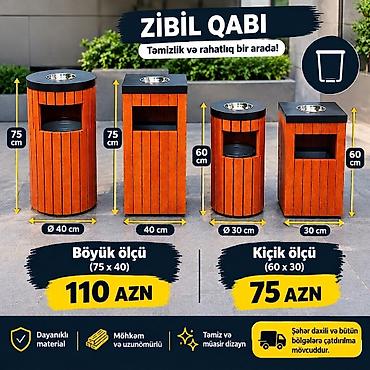 kontinerler: Zibil qabi Boyuk - 40 x 75 - 110 azn Kiçik - 30 x 60 - 75 azn — 2