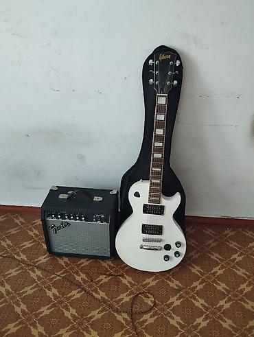 гитарный комбик: Электрогитара Gibson реплика + комбик оригинал Fender Frontman 15G — 1