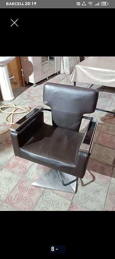 bar stoyka: Peşəkar bərbər/kosmetologiya kreslosu - Material: qara rəngli — 1