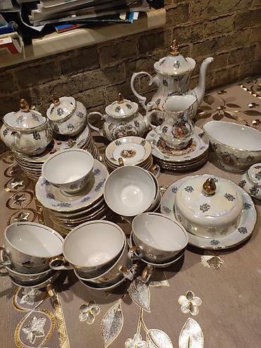 sous: Çay dəsti, rəng - Ağ, Farfor, Madonna, 12 nəfərlik, Çexiya — 2