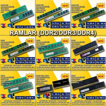 ddr3 ram notebook: Operativ yaddaş (RAM) Kingston, 8 GB, 1600 Mhz, DDR3, PC üçün, Yeni