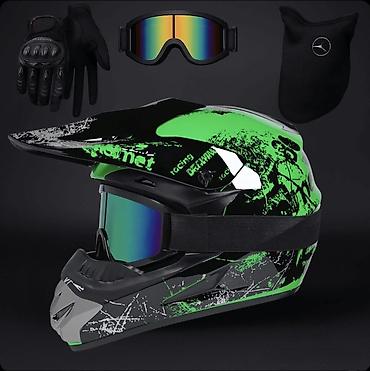 Komplet za off-road/motokros: kaciga + naočare + rukavice + potkapa