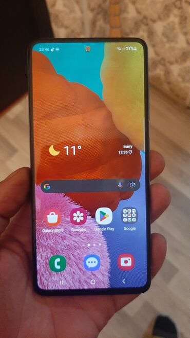 telfon samsunq: Samsung Galaxy A51, 64 GB, rəng - Mavi, İki sim kartlı, Face ID, Sensor