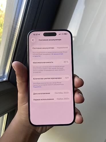 i5 14: Продаю IPhone 15 Pro 128 83% Все родное, аккумулятор держит отлично — 2