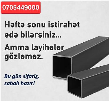 Metal məhsulları: Kvadrat, Dəmir Profil, şveller, Qalınlıq: 3 mm, Yeni, Ödənişli çatdırılma, Rayonlara çatdırılma, Pulsuz çatdırılma — 10