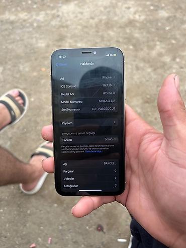 ip 9 plus: IPhone X, Gümüşü, Face ID — 7