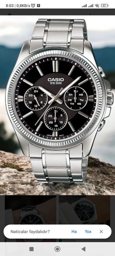 Digər: Teze Casio Orginal wr50.Hard kristal şüşe.paslanmayan polatdan — 2