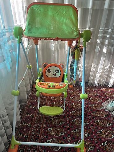 Оюн комплекстери: Детские напольные качели с навесом. - Прочная металлическая стойка на — 1