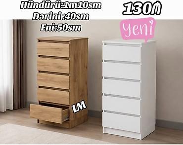Komodlar: 5 çekmecəli şkaf/konsol Ölçülər: - Hündürlük: 1 m 10 sm - Dərinlik — 1