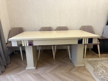 стол трансформер купить в баку: Qonaq masası, Transformer, MDF, Dördbucaq masa