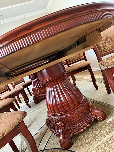study table: Стол и стул для зала, Б/у, цвет - Коричневый — 4
