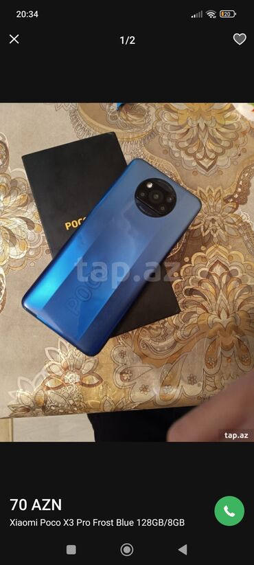 Poco: Poco X3 NFC, 64 GB, rəng - Göy, Sensor, Barmaq izi