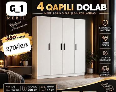 işlənmiş çarpayılar: Düz dolab, Yataq otağı üçün, Paltar üçün, Açılan, Korpuslu, 4 qapılı — 1