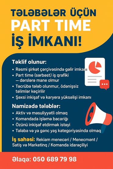 sumqayit is elanlari 2025: Satış meneceri tələb olunur, Tələbələr, 18-29 yaş, Təcrübəsiz