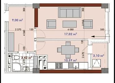 квартиры магистраль: 1 комната, 43 м², Южная Магистраль Элитка, 6 этаж, ПСО (под самоотделку) — 3