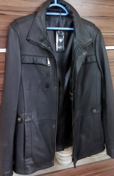 кожаный куртки мужской: Куртка XL (EU 42), цвет - Черный