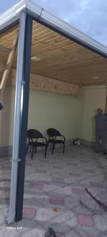 ev tipi çadır: Metal konstruksiyalı açıq məkan üçün örtük (ayvan/pergola) sistemi - — 1