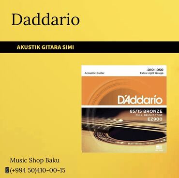 müştük: Daddario akustik gitara simi Model: EZ900 🚚Çatdırılma xidməti