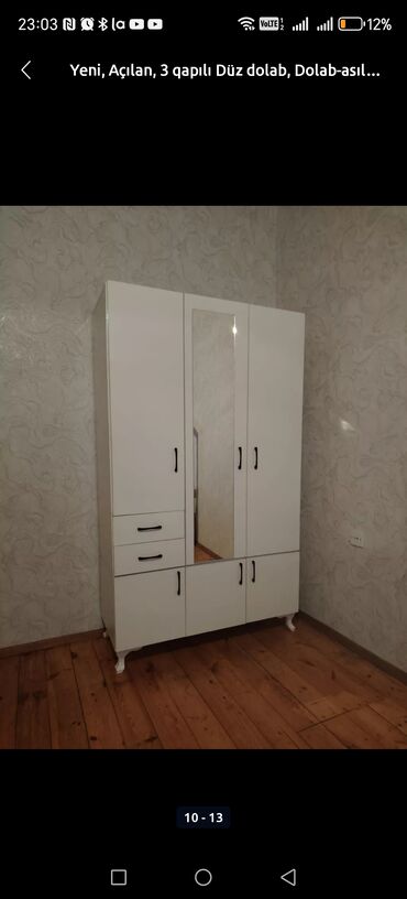 iki qapılı dolab: Yeni, Açılan, 3 qapılı Düz dolab, Qarderob, paltar dolabı, Azərbaycan