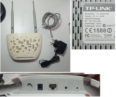 Модемы и сетевое оборудование: Беспроводной WiFi точка доступа TP-Link TL-WA801ND v2.1, 2 антенны, 1