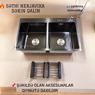 metbex çanaqları: Yeni Kvadrat Mətbəx çanağı, Şkafsız, Paslanmaz polad, Pulsuz çatdırılma