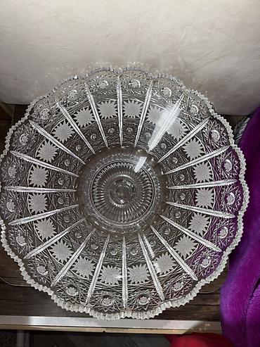 zangan glass: Məhsul: Kəsim naxışlı şüşə/qəlib kristal ayaqlı meyvəqabı (Glassluk) — 5