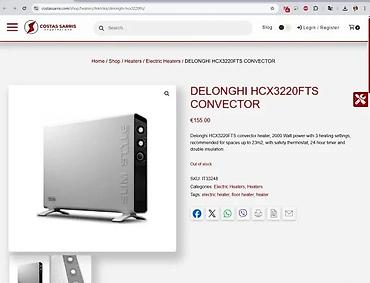 Kaloriferi: Delonghi Slim Style HCX3220FTS – električni konvektor - Snaga: 2000 W — 3