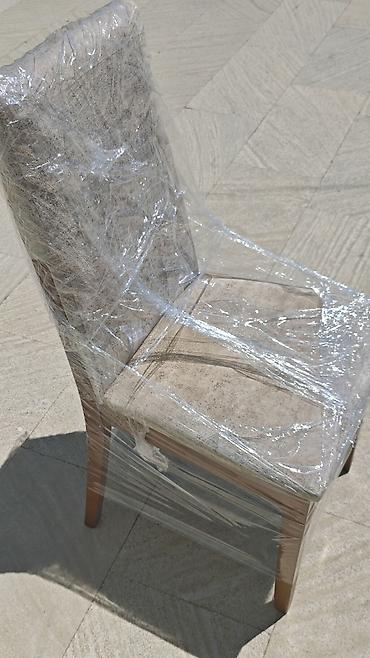 mermer masa: Yumuşaq oturacaqlı yemək otağı stulu - Material: taxta karkas və — 3