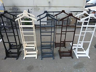inter tekstil sumqayit: Taxta geyim dayağı (valet stand) - Material: təbii ağac, hamar — 7