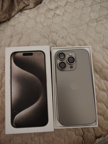 Apple iPhone: IPhone 15 Pro, 128 GB, Natural Titanium, Zəmanət, Simsiz şarj, Face ID