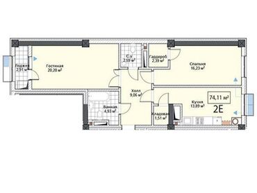 Салоны красоты: 2 комнаты, 74 м², Элитка, 7 этаж, ПСО (под самоотделку)