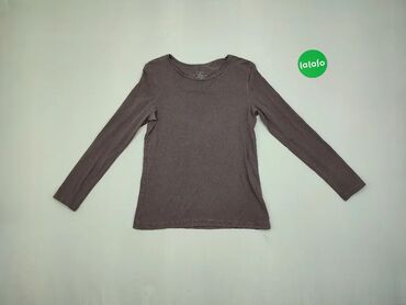 Bluzki: Bluza, M (EU 38), wzór - Jednolity kolor, kolor - Brązowy