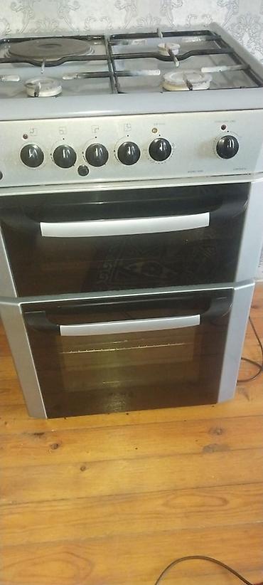 mebel ici soba: Qaz-elektrik kombinə plitə və ikiqat soba - Üst panel: 4 qaz ocağı + — 2