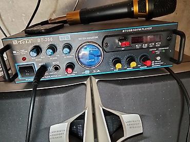 usilitel kalonka satilir: Karaoke səs sistemi – NTeLi BT-266 gücləndirici, mikrofon və iki — 4