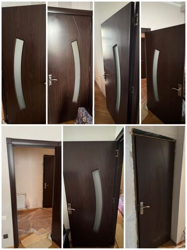 Otaq qapıları: 7 ədəd otaq qapıları biri 50 AZN ölçü 205/90 2si şüşəsiz 5i şüşəli