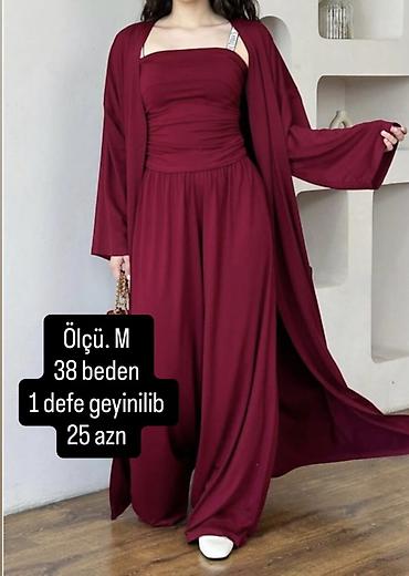 vozol topdan: Bordo rəngdə üçlü qadın dəsti: - Üst: elastik büzgülü strapless top - — 1