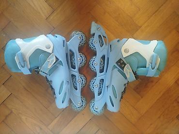 Roleri i rolšue: Podesivi roleri 36-39 plavi,tockici za rolere - ko novi Deciji — 10