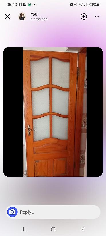 panelər: Ağ şüşəli taxta otaq qapısı - Material: təbii ağac karkas, laklanmış — 1