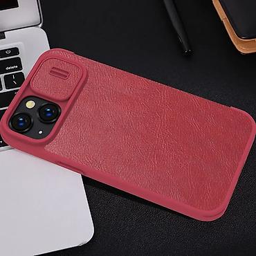 Maske i futrole za telefone: Maska Nillkin Qin Pro za iPhone 14 Plus 6.7 crvena. Kataloški broj — 12