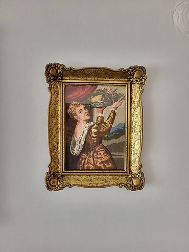 Umetnička tapiserija u zlatnom dekorativnom ramu - Ručno rađena