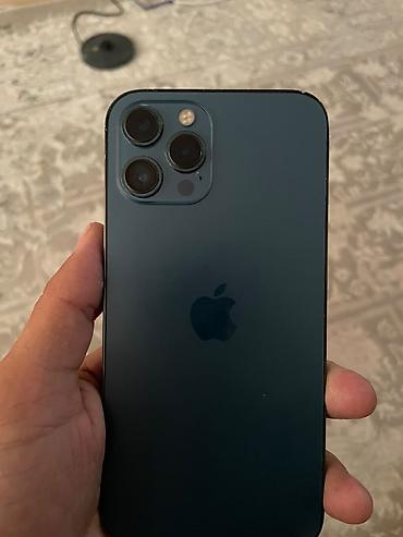 IPhone 12 Pro Max, Б/у, 256 ГБ, Pacific Blue, Зарядное устройство, Защитное стекло, Чехол, 90 %