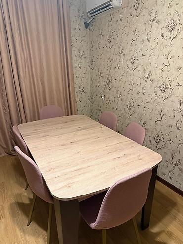 Qonaq otağı üçün, İşlənmiş, Kvadrat masa, 6 stul