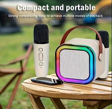 mp3 fm modulator: Kompakt və portativ karaoke dəsti: Bluetooth dinamik + 2 ədəd simsiz — 2