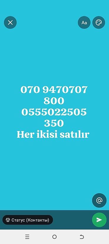 maşın nomrelerinin satışı: Nömrələr satılır – ikisi birlikdə. - 070 9470707 – 800 - 055 5022505 — 1
