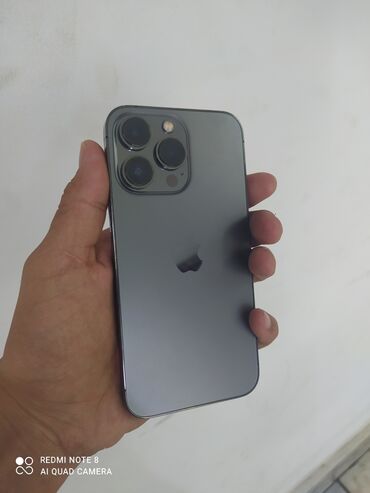Apple iPhone: IPhone 13 Pro, Б/у, 128 ГБ, Black Titanium, Защитное стекло, Чехол, 90 %