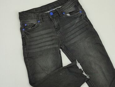 spodnie z dziurami czarne: Spodnie jeansowe, 8 lat, 122/128, stan - Zadowalający