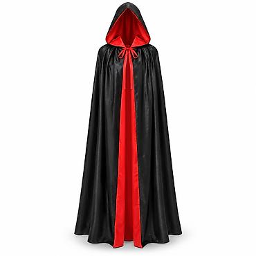 KMT Halloween vampirski ogrtač sa kapuljačom – crno-crveni HW-037 -