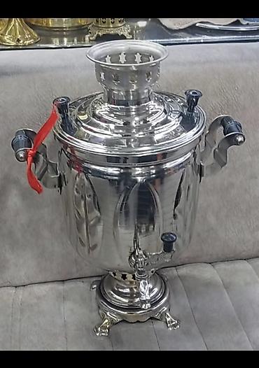 tok samavar: Klassik metal samovar - Material: parlaq paslanmayan polad korpus - — 1